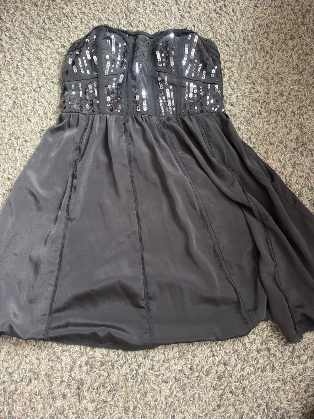 American Eagle Outfitters Black Strapless Sequin Bodice Dress
